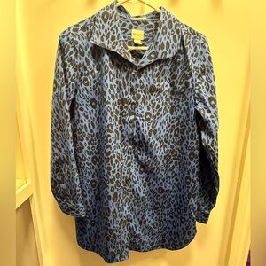 Chico's Black and Blue Animal Print Shirt